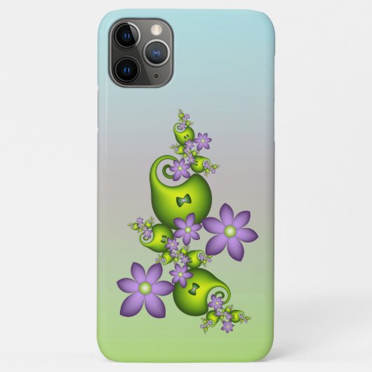 フローラファンタジー薄紫花グリーンシェイプフラクタル Case-Mate iPhoneケース (裏面)