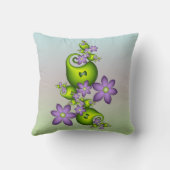 フローラファンタジー薄紫花緑のシェイプ名 クッション (裏面)