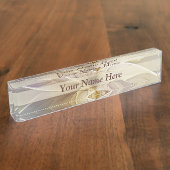 フローラファンタジー金ゴールドナス抽象芸術アート文字 デスクネームプレート (側面)