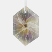 フローラファンタジー金ゴールドナス抽象芸術フラクタル・アート ガラスオーナメント (正面左)