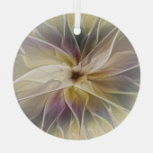 フローラファンタジー金ゴールドナス抽象芸術フラクタル・アート ガラスオーナメント (裏面)