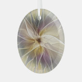 フローラファンタジー金ゴールドナス抽象芸術フラクタル・アート ガラスオーナメント (正面左)