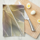 フローラファンタジー金ゴールドナス抽象芸術フラクタル・アート キッチンタオル (四つ折り)