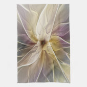 フローラファンタジー金ゴールドナス抽象芸術フラクタル・アート キッチンタオル (縦)