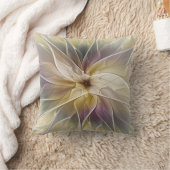 フローラファンタジー金ゴールドナス抽象芸術フラクタル・アート クッション (ブランケット)