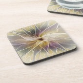 フローラファンタジー金ゴールドナス抽象芸術フラクタル・アート コースター (左側)