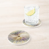 フローラファンタジー金ゴールドナス抽象芸術フラクタル・アート コースター (側面)