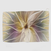 フローラファンタジー金ゴールドナス抽象芸術フラクタル・アート ゴルフタオル (横)