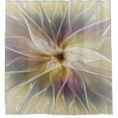 フローラファンタジー金ゴールドナス抽象芸術フラクタル・アート シャワーカーテン (正面)