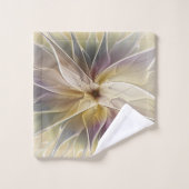 フローラファンタジー金ゴールドナス抽象芸術フラクタル・アート バスタオルセット (ウォッシュタオル)