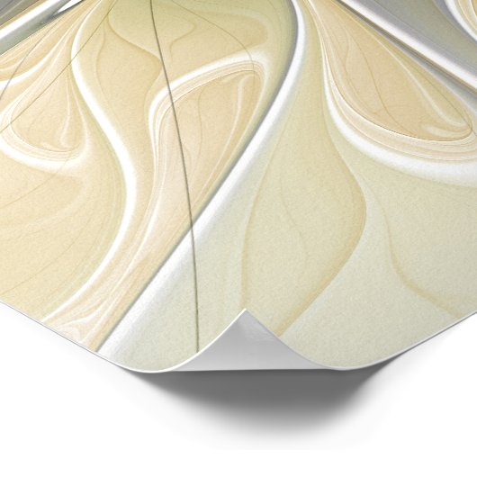 フローラファンタジー金ゴールドナス抽象芸術フラクタル・アート ポスター (角)