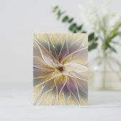 フローラファンタジー金ゴールドナス抽象芸術フラクタル・アート ポストカード (スタンド正面)