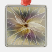 フローラファンタジー金ゴールドナス抽象芸術フラクタル・アート メタルオーナメント (正面)