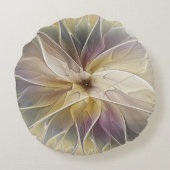 フローラファンタジー金ゴールドナス抽象芸術フラクタル・アート ラウンドクッション (裏面)