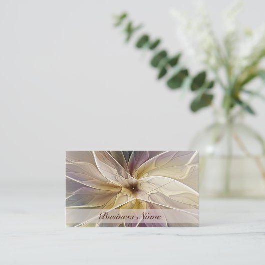 フローラファンタジー金ゴールドナス抽象芸術フラクタル・アート 名刺 (スタンド正面)