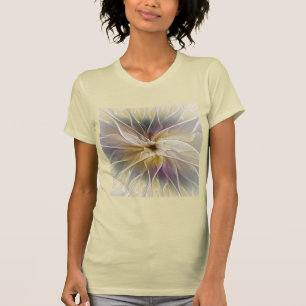 フローラファンタジー金ゴールドナス抽象芸術フラクタル・アート Tシャツ
