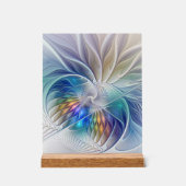 フローラファンタジー、カラフル抽象芸術フラクタル花 アクリルサイン (正面)