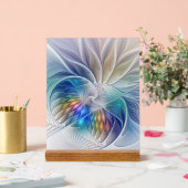 フローラファンタジー、カラフル抽象芸術フラクタル花 アクリルサイン (ウェディング)