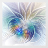 フローラファンタジー、カラフル抽象芸術フラクタル花 ウィンドウサイン (シート)