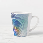 フローラファンタジー、カラフル抽象芸術フラクタル花 カフェラテマグ (右)