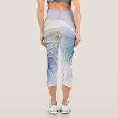 フローラファンタジー、カラフル抽象芸術フラクタル花 カプリレギンス (裏面)