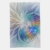 フローラファンタジー、カラフル抽象芸術フラクタル花 キッチンタオル (縦)