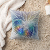 フローラファンタジー、カラフル抽象芸術フラクタル花 クッション (ブランケット)