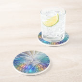 フローラファンタジー、カラフル抽象芸術フラクタル花 コースター (側面)