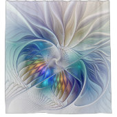 フローラファンタジー、カラフル抽象芸術フラクタル花 シャワーカーテン (正面)