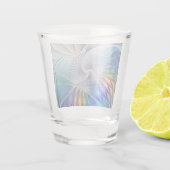 フローラファンタジー、カラフル抽象芸術フラクタル花 ショットグラス (裏面)