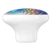 フローラファンタジー、カラフル抽象芸術フラクタル花 セラミックノブ (側面)