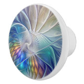 フローラファンタジー、カラフル抽象芸術フラクタル花 セラミックノブ (右)