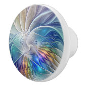 フローラファンタジー、カラフル抽象芸術フラクタル花 セラミックノブ (右)