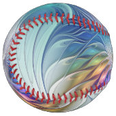 フローラファンタジー、カラフル抽象芸術フラクタル花 ソフトボール (正面左)