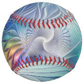 フローラファンタジー、カラフル抽象芸術フラクタル花 ソフトボール (裏面)