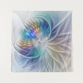 フローラファンタジー、カラフル抽象芸術フラクタル花 タペストリー (正面(横))