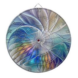 フローラファンタジー、カラフル抽象芸術フラクタル花 ダーツボード