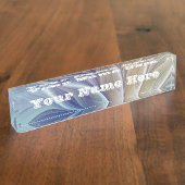 フローラファンタジー、カラフル抽象芸術フラクタル花 デスクネームプレート (側面)