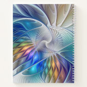 フローラファンタジー、カラフル抽象芸術フラクタル花 ノートブック (裏面)