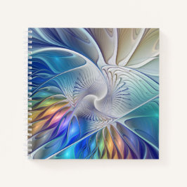 フローラファンタジー、カラフル抽象芸術フラクタル花 ノートブック