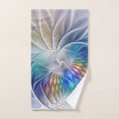 フローラファンタジー、カラフル抽象芸術フラクタル花 バスタオルセット (ハンドタオル)