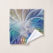 フローラファンタジー、カラフル抽象芸術フラクタル花 バスタオルセット (ウォッシュタオル)