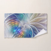 フローラファンタジー、カラフル抽象芸術フラクタル花 バスタオルセット (ハンドタオル)