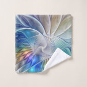 フローラファンタジー、カラフル抽象芸術フラクタル花 バスタオルセット (ウォッシュタオル)