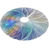 フローラファンタジー、カラフル抽象芸術フラクタル花 ブラッシュドポリエステルツリースカート (アングル)