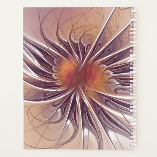 フローラファンタジー、カラフル抽象芸術フラクタル花。 プランナー手帳 (裏面)