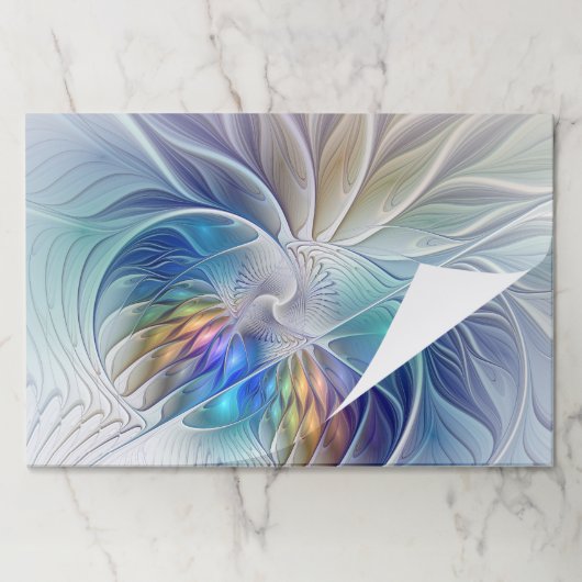 フローラファンタジー、カラフル抽象芸術フラクタル花 ペーパーパッド (折り畳み)