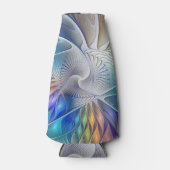 フローラファンタジー、カラフル抽象芸術フラクタル花 ボトルクーラー (正面)