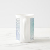 フローラファンタジー、カラフル抽象芸術フラクタル花 ボーンチャイナマグカップ (裏面)