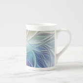 フローラファンタジー、カラフル抽象芸術フラクタル花 ボーンチャイナマグカップ (右)